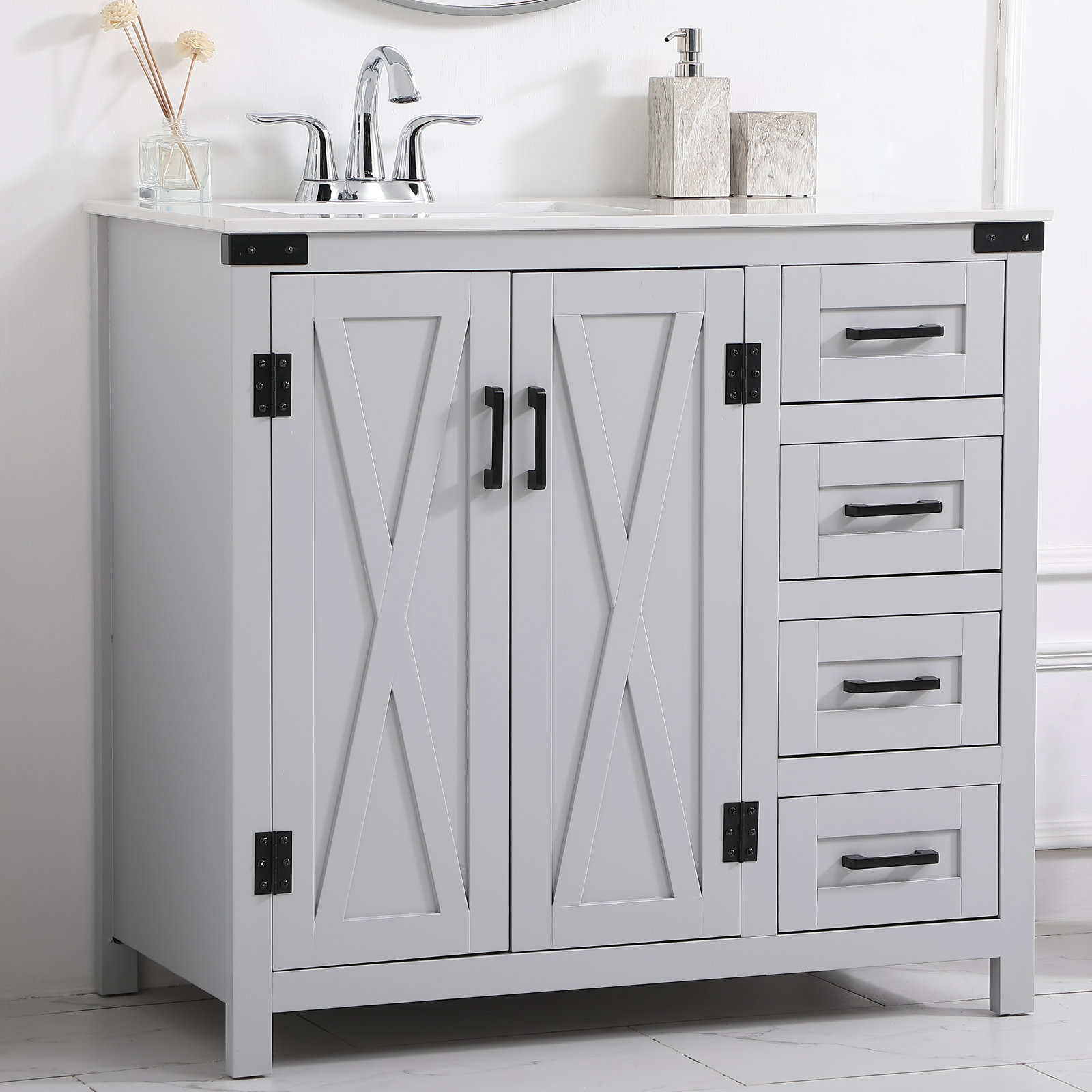 Slayton 36'' Single Bathroom Vanity, Gray