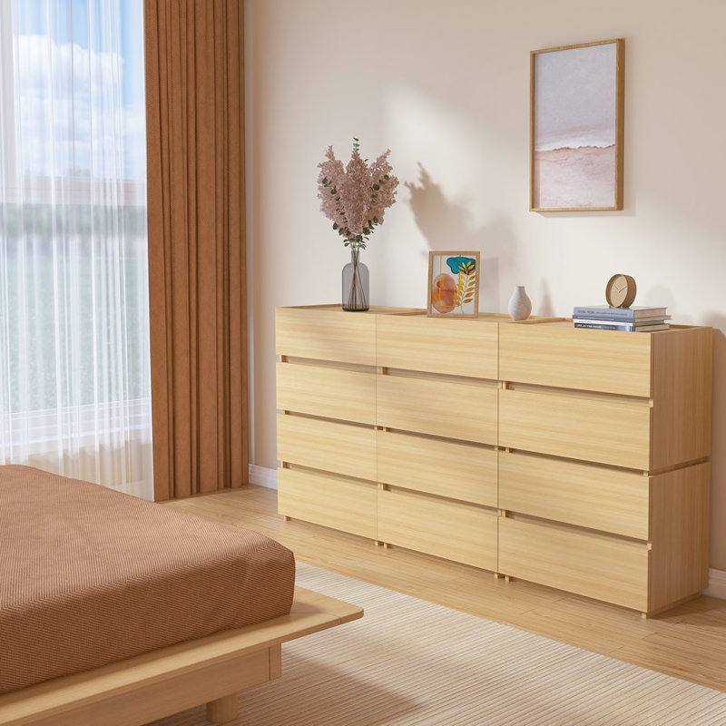 Commode empilable 2 tiroirs, petites commodes pour garde-robe, 23,6 po, Chêne