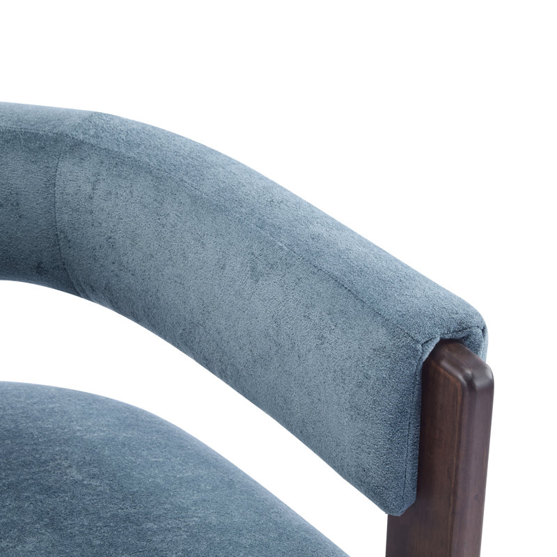 Melanney Modern Upholstered Fabric Accent Armchair, Blue Velvet