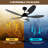 52 Inch 5-blade Smart Ceiling Fans With Light, Reversible Ceiling Fan With Alexa,app Controls And Remote, High Cfm 8811, Quiet Dc Motor 6 Speed, Timing, Dimmable 3cct Led Light, Black-1482431881