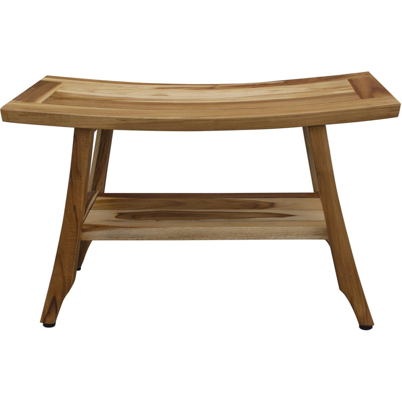 Ripley 12'' W Teak Shower Bench, 18" H x 18" W x 14" D, Brown