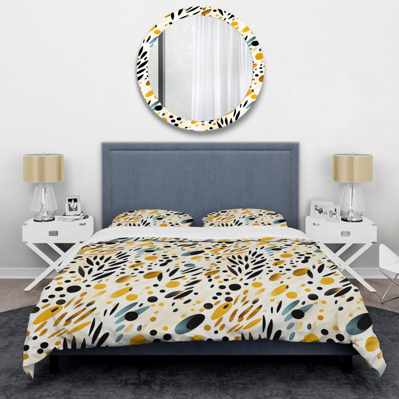 Ensemble de housse de couette géométrique beige et noir à imprimé guépard Simplicity II