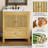 30" Farmhouse Bamboo Bathroom Vanity With Single Sink