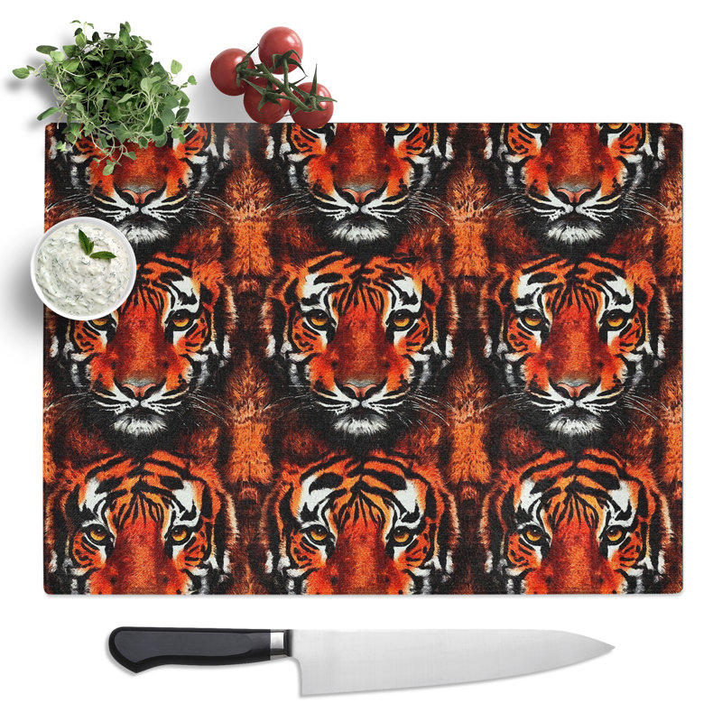 Tiger Pattern Vol.2  Glass Chopping Board