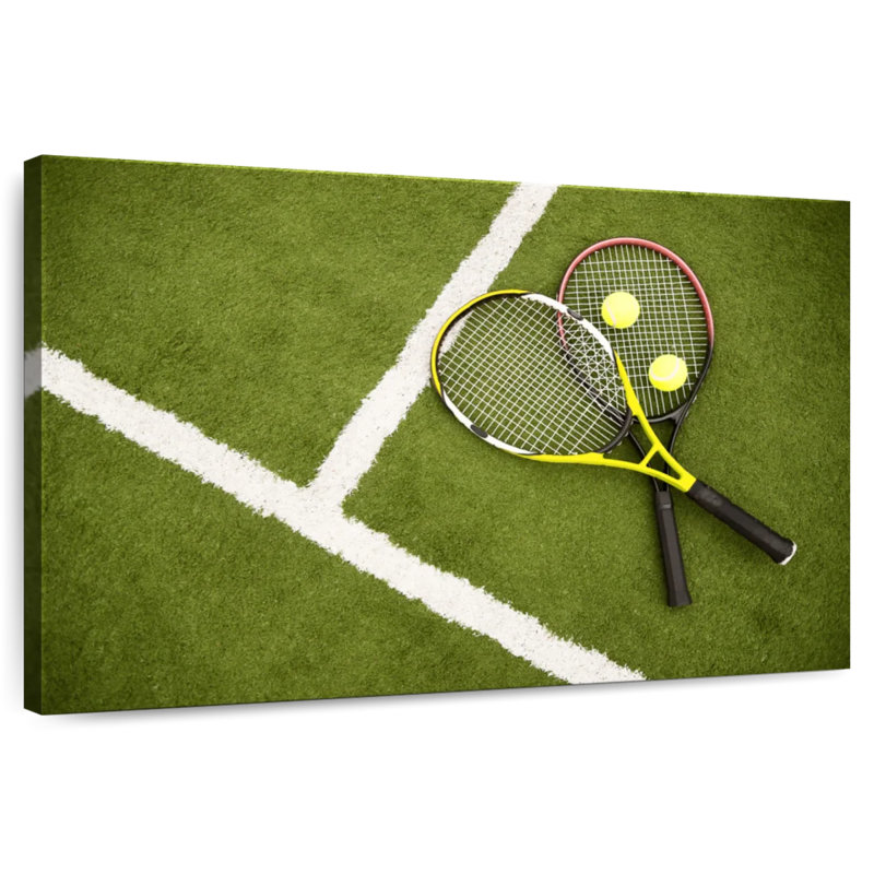 Raquettes de tennis sur le court, H 8 po x l 12 po