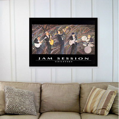 «Jam Séance» par Marcus Uzilevsky - Reproduction d'art sur papier encadrée