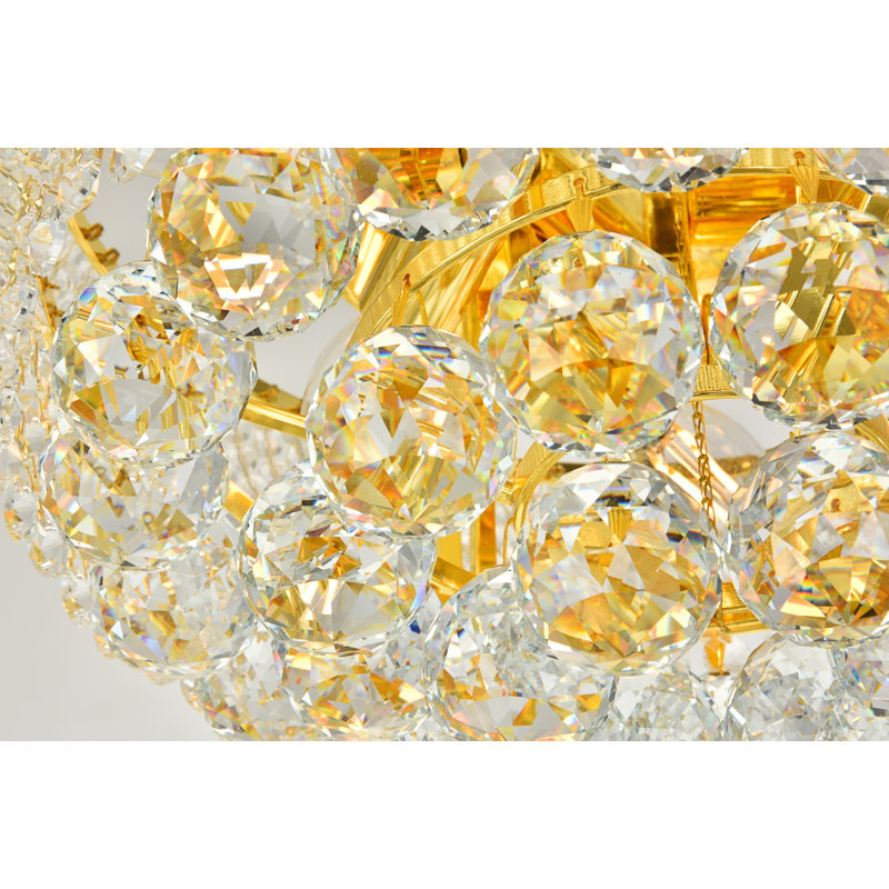 Ston Easton Flush Mount, Gold, 6 Lights, 8" H x 14" W x 14"