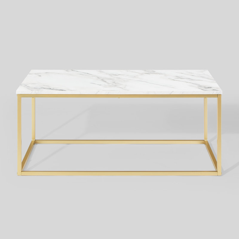Anna Frame Coffee Table, White Marble