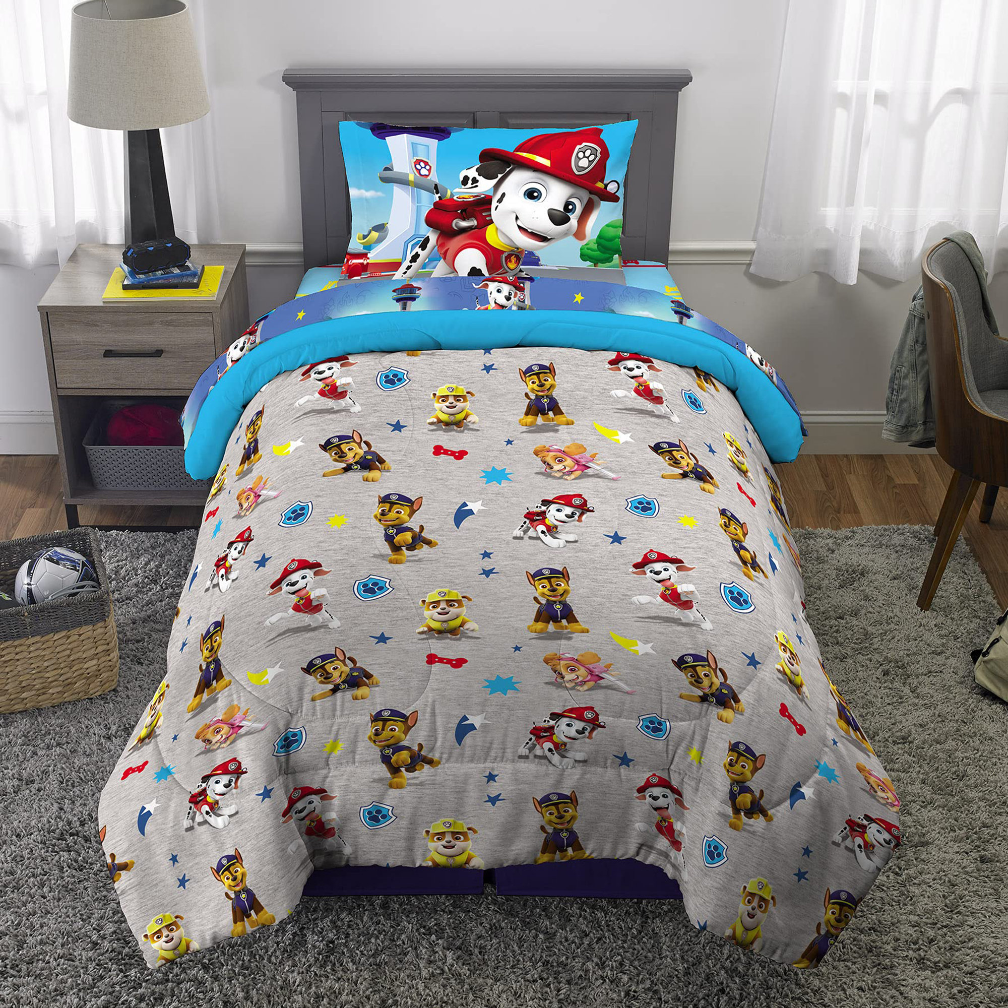Paw Patrol Girls Bedding Set - Official Nickelodeon 4-Piece Twin Super Soft Microfiber Comforter & Sheets - View #3