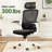 White & Black Ergonomic Office Chair, Home Office Desk Chair, With Headrest, High Back Computer Chair, Armrests And Adjustable Lumbar Support For Home Office Study Room-396486439-396486441