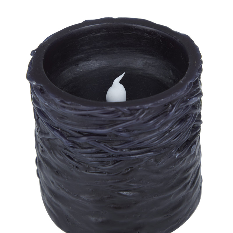 Traditional Wax Flameless Candle with Remote Control, Black