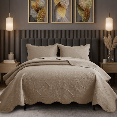 Floral Embossed Quilt Set