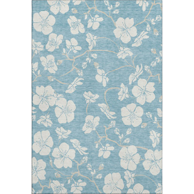 Premium Machine Washable Diskin AMF1032 Floral Rug