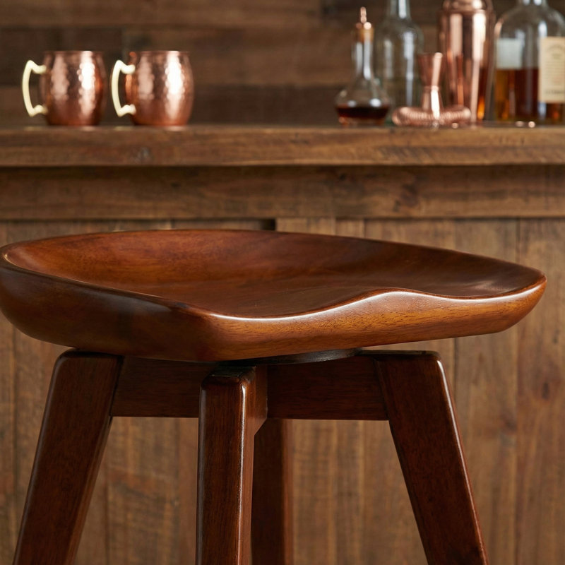 Tabouret de bar et de comptoir Saunderstown, Noyer, Tabouret de bar (hauteur d'assise de 29,5 po)