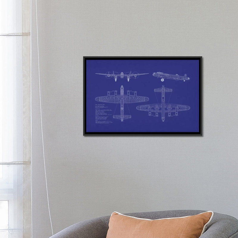 Avro lancaster b mk. i, impression sur toile tendue, H 26 po x l 40 po x P 1,5 po, Toile tendue, Pas de tapis