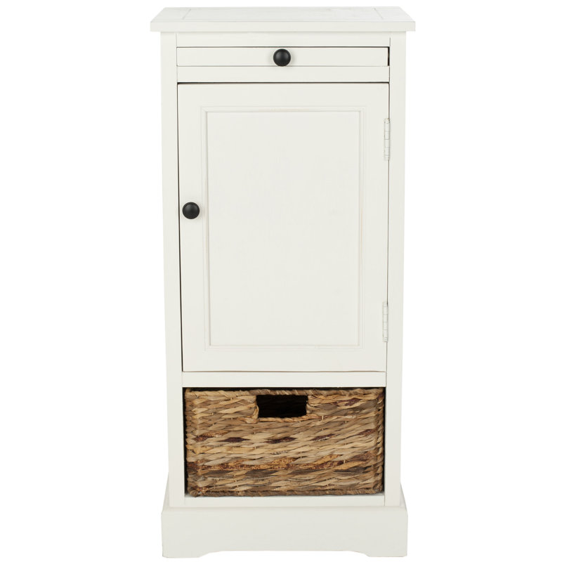 Armoire d'appoint en bois massif Elegant Paton, Patiné crème