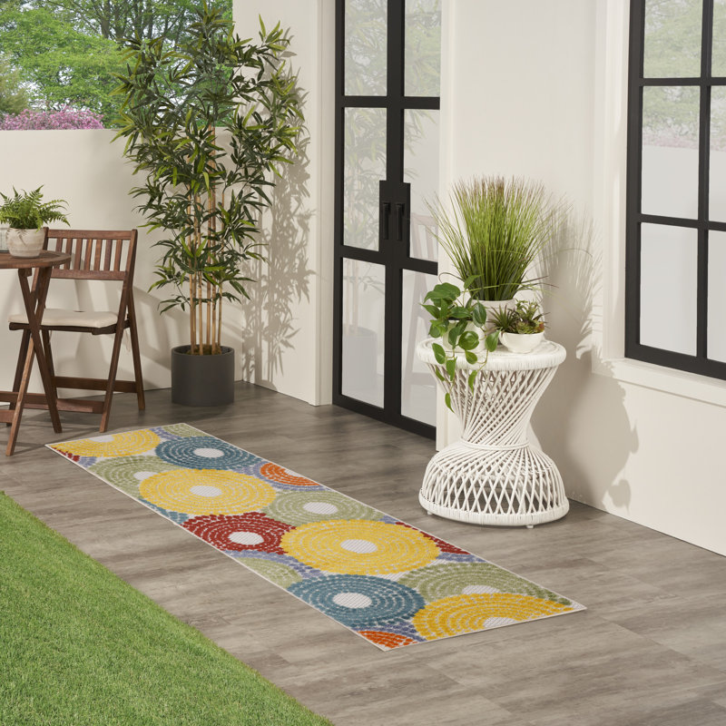 Alastaire Geometric Multicolor Indoor/Outdoor Area Rug, Runner 2' x 6'