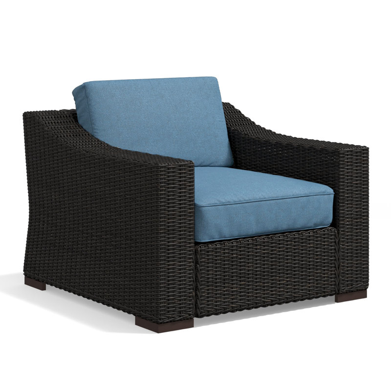 Chaise de patio avec coussins, Bleu