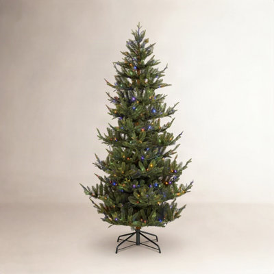 Mcdaniel Slim Flocked Pre-Lit Fir Christmas Tree