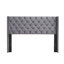 Grand lit plateforme gris avec une aile attrayante et un support en velours