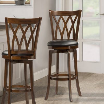 Galena Swivel Upholstered Faux Leather Counter Stool