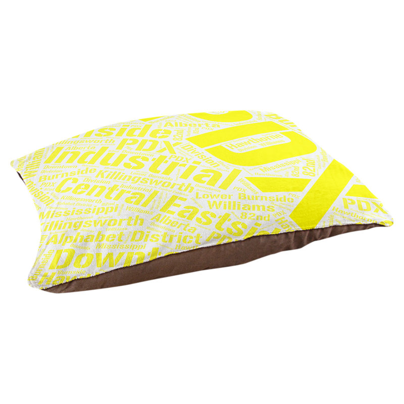 Coussin de chien « districts », Moyen (H 9,5 po x l 28 po x P 18 po), Jaune, Portland