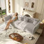 Canapé-lit gigogne surdimensionné de 100 po, canapé-lit convertible avec motif capitonné en tissu fait à la main, causeuse en velours multifonctionnel pour salon, chambre à coucher, appartement, gris clair-130920107