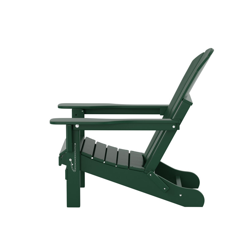 Chaise Adirondack pliante en PEHD Shawnna, Vert foncé