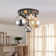 Bertina 5-Light Modern Globe Glass Shade Dimmable Semi Flush Mount Light