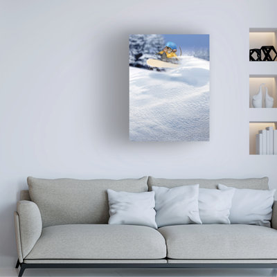 Art mural sur toile tendue - John Hovenstine «Mouse Snowboarding», art mural pour salon, chambre à coucher ou bureau - 14 x 19