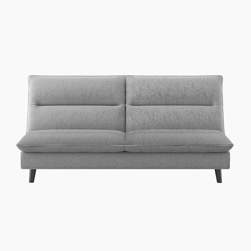 Joneric 74.5'' Modern & Contemporary Textured Fabric Upholstery Convertible Sofa Bed with Seamless Sofa-to-Sleeper Conversion, Exposed Wood Feet