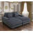 3-Piece Customized Dark Grey Corduroy Reversible Modular Sofa Set for Versatile Comfort and Style