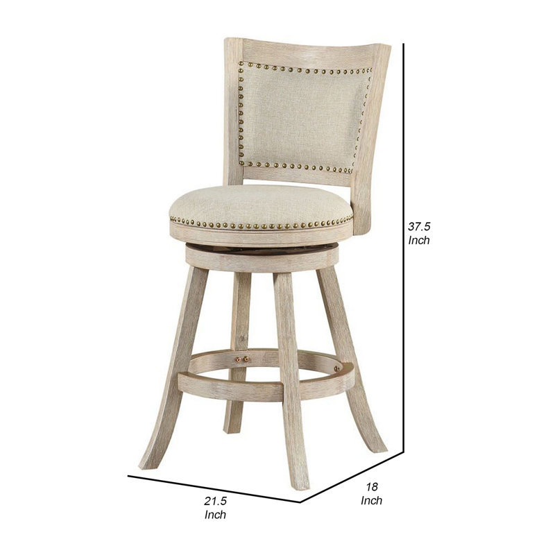 Swivel Solid Wood Counter Stool, Counter Stool (24” Seat Height)