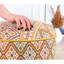 Aireonna 46cm Wide Round Geometric Footstool Ottoman