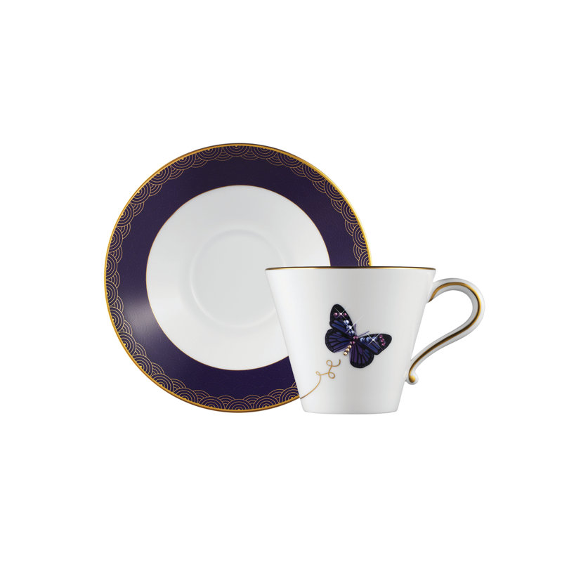 Tasse et soucoupe en porcelaine tendre
