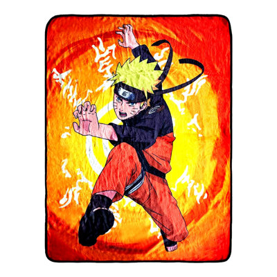 Shinobi Comfort: Naruto Kanji Symbols Fleece Throw Blanket 60x45