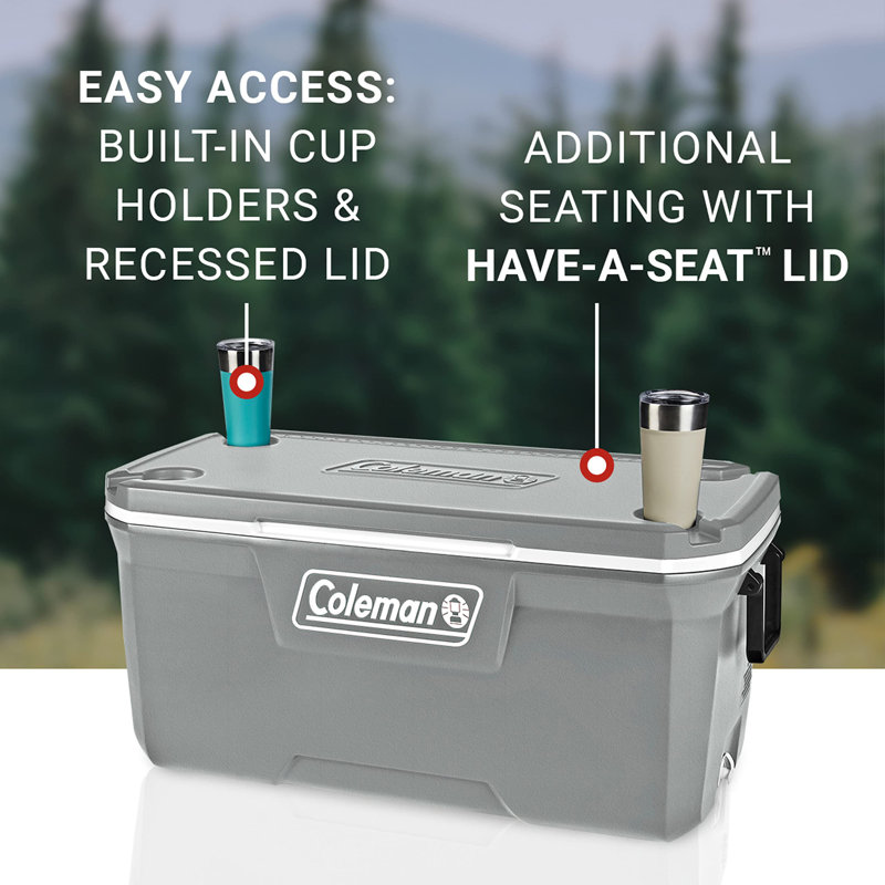120QT Insulated Portable Cooler, Rock Gray