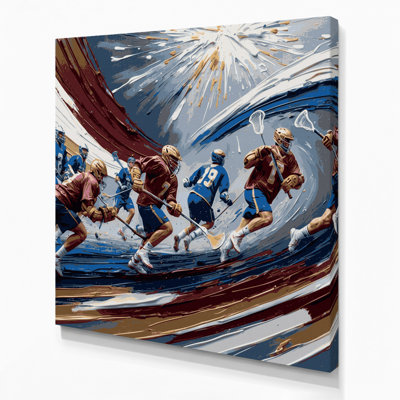 Sports Lacrosse Gray Canvas Wall Art
