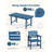 Patio Table and Chairs Set with Umbrella Hole, HDPE Patio Dining Set for 4, Outdoor Dining Set for Lawn, Patio, Porch, Deck, Poolside, Yard ( 5-Piece)-1928545000