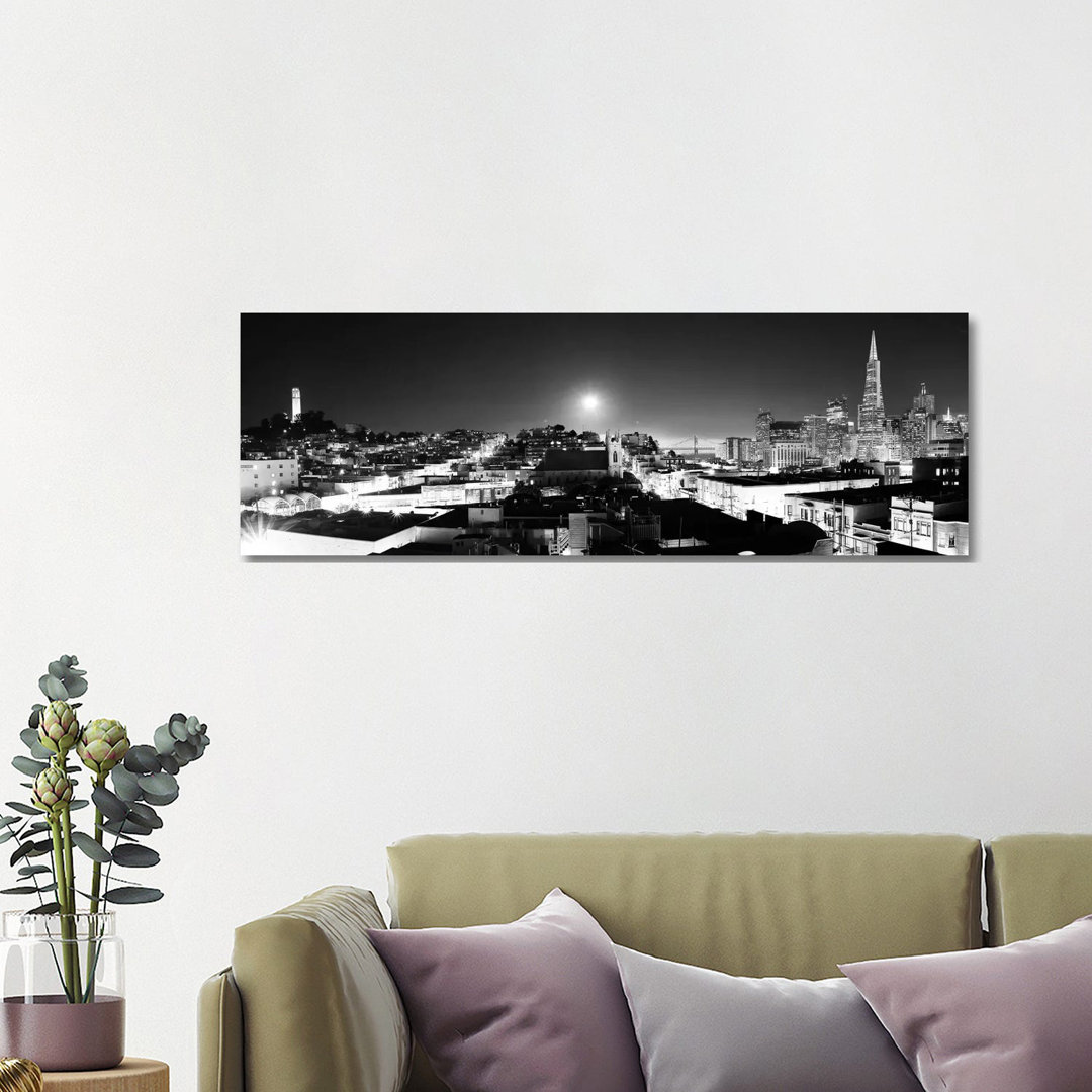 San Francisco Skyline Cityscape - Wrapped Canvas Panoramic Print