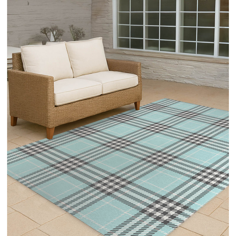 Christopher's Plaid Non-Slip Outdoor Rug, Rectangle 4' x 6'