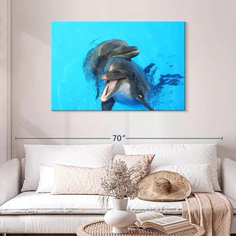 Happy Dolphins, 30" H x 45" W