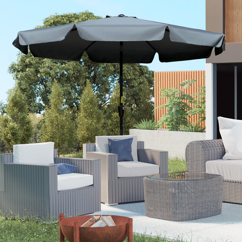 266cm Tilt Market Parasol, Grey