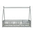 Tent-Shaped Floor Bed,Teepee Bed With Guardrails,Slats-854328845