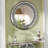Crystal Crush Diamond Sparkly Round Silver Mirror For Wall Decoration