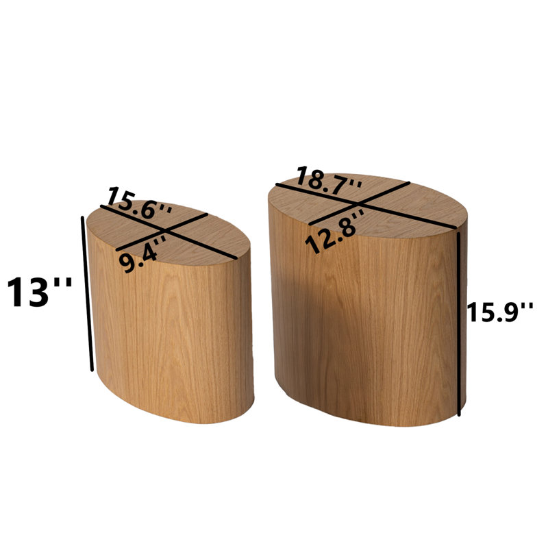 Ensemble de 2 tables de bout ovales 2 pièces
