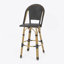 Tabourets de bar 4 pieds en aluminium noir avec repose-pieds