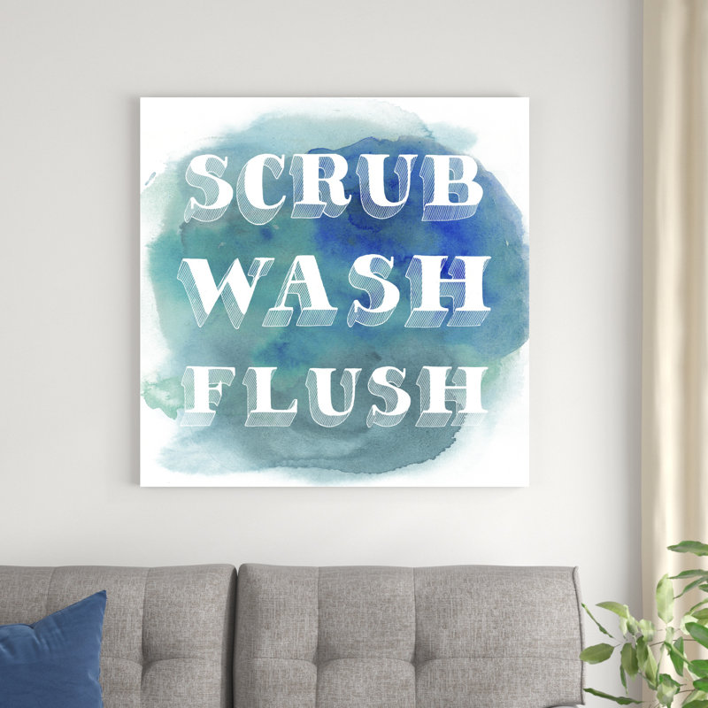 «Bathroom Do's I», art textuel sur toile, H 36 po x l 36 po, Toile tendue