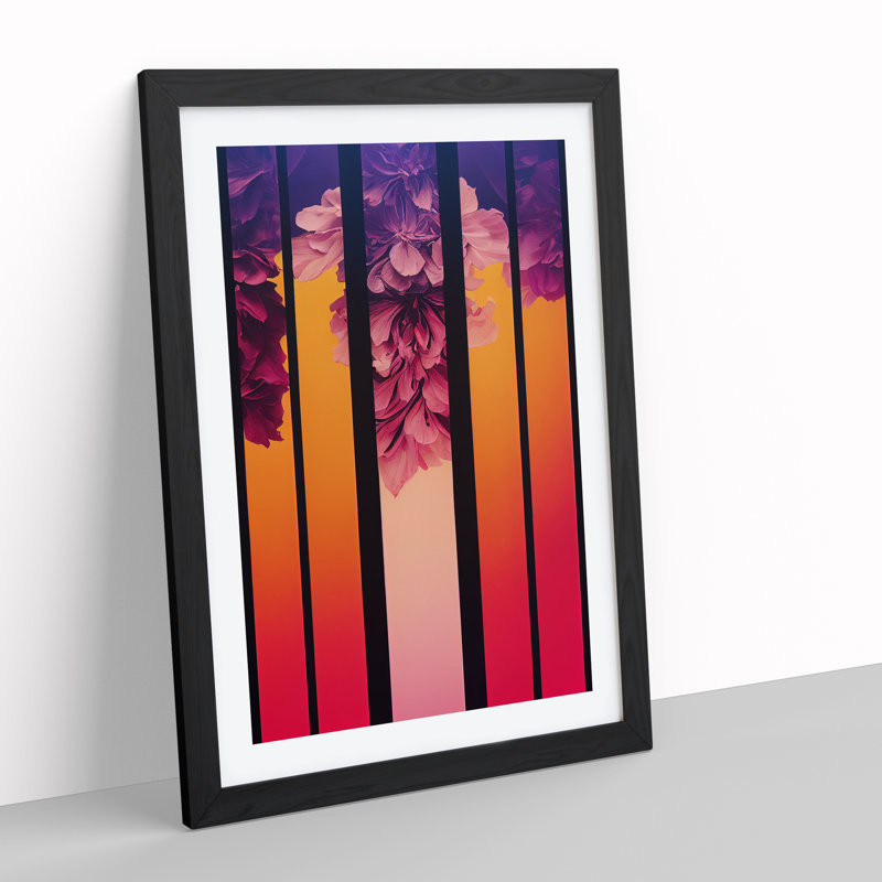 The Dynamic Flowers - Single Picture Frame Print, 46cm H x 34cm W x 2cm D, Black Framed