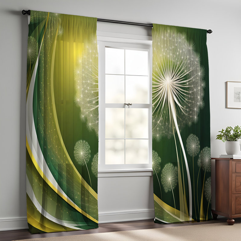 Paire de rideaux semi-transparents en polyester Dorri, L 20 po x L 61 po